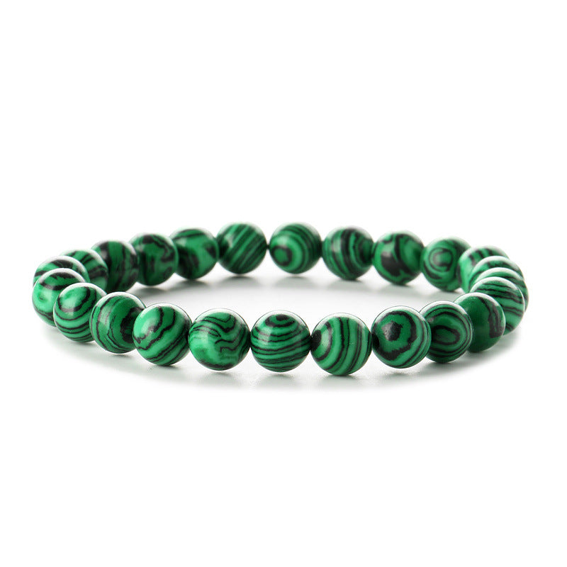 Pulseras de piedra volcánica de malaquita de 8 mm de colores al por mayor